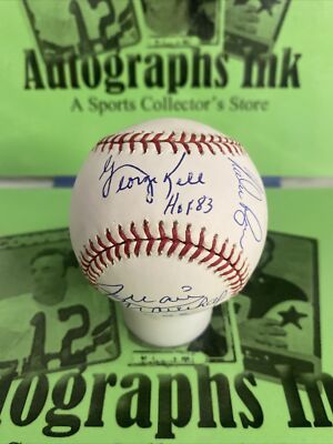5 Hall Of Farmers HOF Autographed Baseball Kell Marichal Nolan Ryan Williams A35