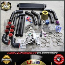 Universal Performance Turbo Charger Kit T3t4intercoolerbovwastegate Black