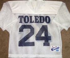 VINTAGE 80's TOLEDO ROCKETS #24 CHAMPION MESH FISHNET OLD SCHOOL JERSEY S RARE!