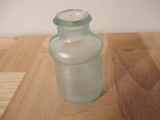 ANTIQUE BIXBY POLISH INK BOTTLE PATENTED AQUA BLUE