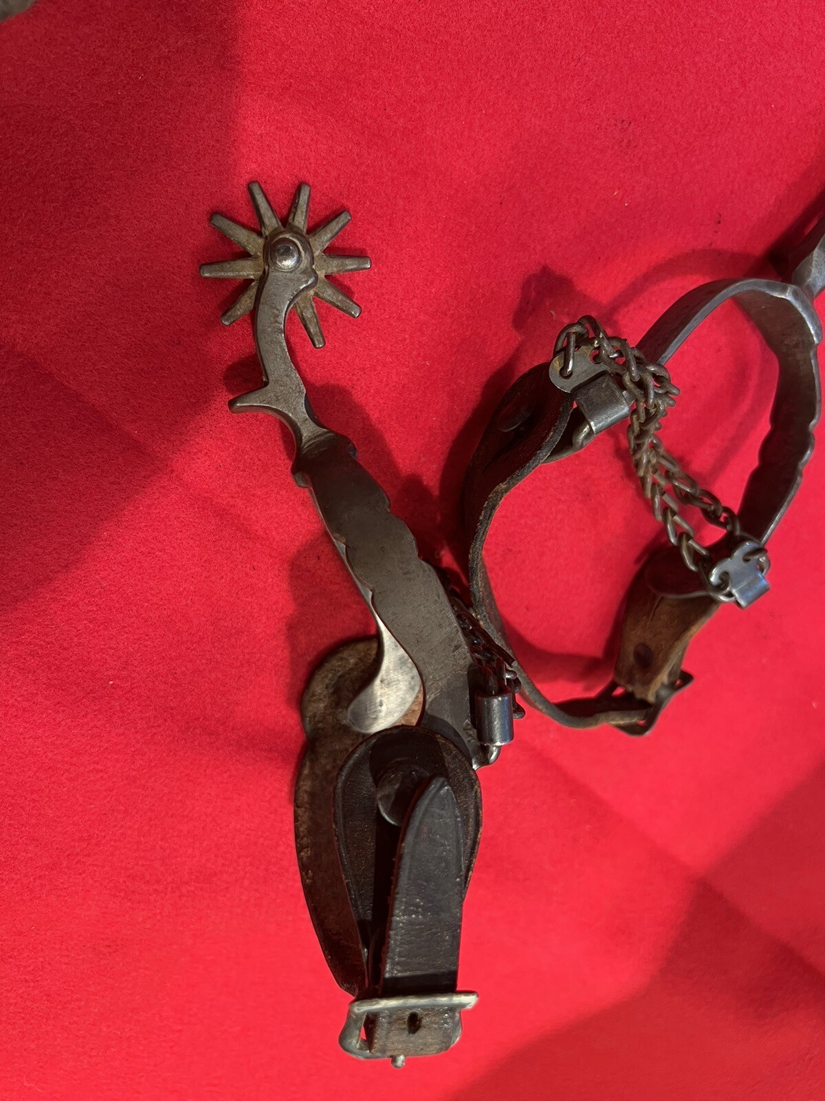 Vintage Western Horse Spurs With Leather/ Chain Straps eBay