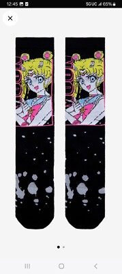 Sailor Moon Socks Anime Manga Men's Sailor Moon Crystal Athletic Crew Socks