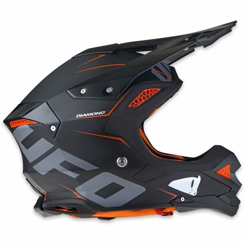 Casco Ufo DIAMOND in Fibra per Motocross Enduro Motard Nero Arancio Taglia  M | eBay