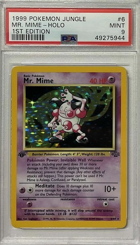Pokemon Jungle 1st Ed VERY RARE HOLO Mr. Mime PSA 9 | eBay