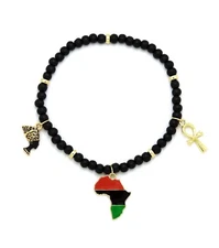 [Icemond] Africa Theme Stretchable Wooden Bead Anklet