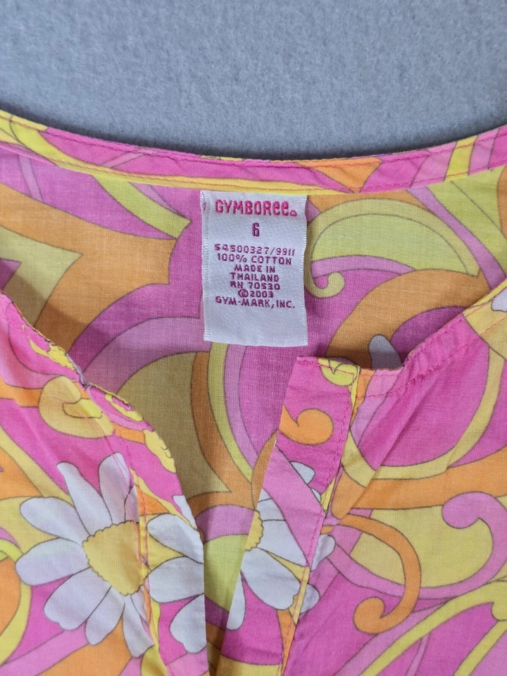 Encubrimiento de natación vintage para niñas Gymboree talla 6 Sunshine Daydream 2004 floral mod años 70 Foto 3 de 4