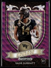 2021 Panini Prizm Draft Picks Crusade Purple Wave Rookie Sage Surratt #177