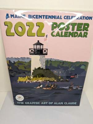 Alan Claude Maine New England Coastline Graphic Art Framable Poster Calendar NEW