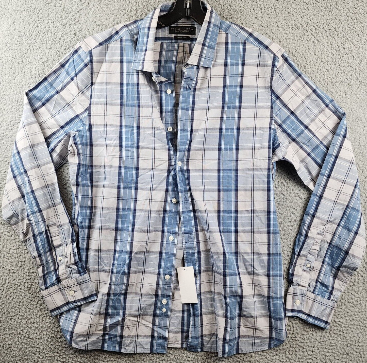 The Mens Store at Bloomingdales Slim Fit Button Front Shirt Mens L Blue Multi