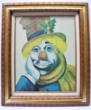 Signed RED SKELTON Lithograph Print on Canvas HOLLY CLOWN with COA