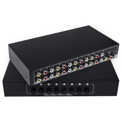 	CHUNGHOP 8 Ports Composite 3 RCA Video Audio AV Switcher Box	