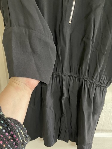 Stella McCartney Diagonal Zip Front Long Sleeve Tunic With Pockets Black Size 42 - Picture 7 of 12