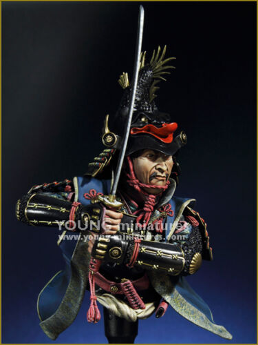 Young Miniatures Samurai Daimyo 2 head options YH1844 1/10th Bust Unpainted Kit - 第 1/8 張圖片