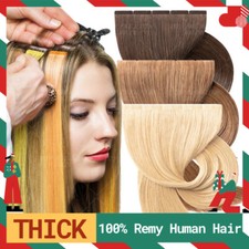 Invisible Tape In Remy Skin Weft 100% Human Hair Extensions THICK Full Head 60PC