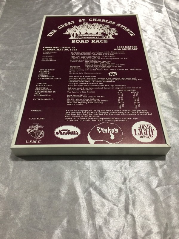 VTG FRAMED 1982 THE GREAT ST. CHARLES AVENUE ROAD RACE NEW ORLEANS
