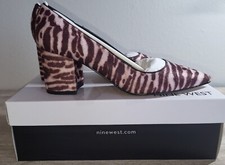 Zapatos de tacón Nine West con estampado de tigre malva Jolandap2 para mujer talla 7,5 NUEVO en caja