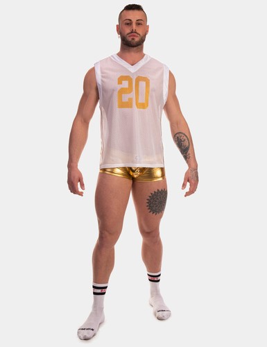 barcode Berlin > tank top Adrik white/gold men's 91710/219 gay sexy offer sale - Picture 5 of 7