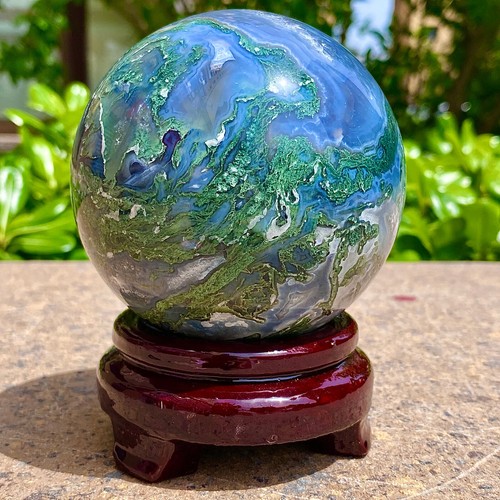 2.16LB Natural water grass agate balls quartz crystal sphere healing - 第 12/15 張圖片