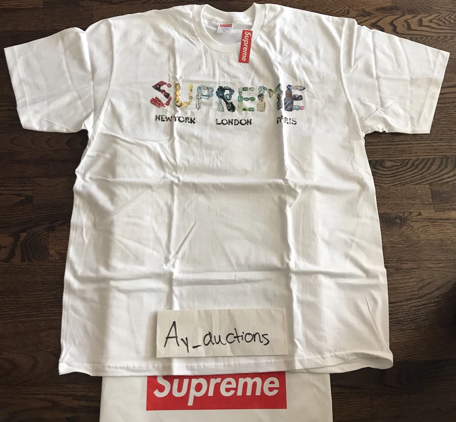 Tee shirt Supreme Rocks blanc XLARGE authentique *en main* ss18 voir description
