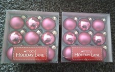 Macy's Holiday Lane Box Of 27 Pink Glass Ball Ornaments Glossy  Matte