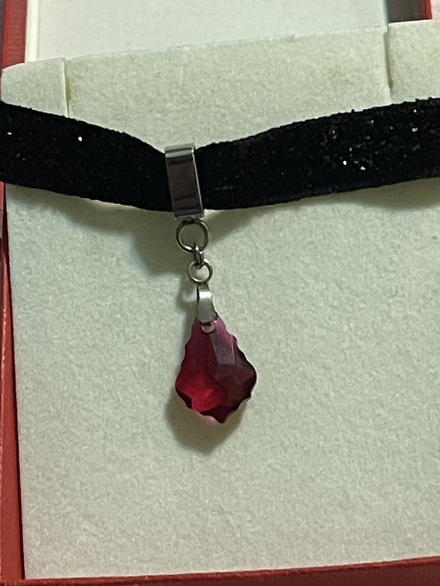 Swarovski Fit Necklace Choker Black Rubi Red Pendant Fix All eBay