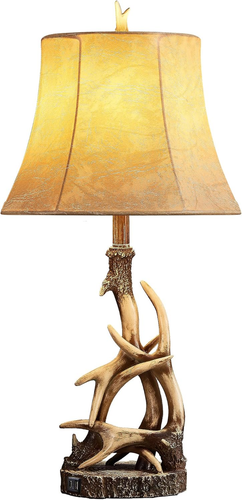 27.25'' Rustic Antler Table Lamps for Living Room with USB a + C Charging Ports - Picture 8 of 8