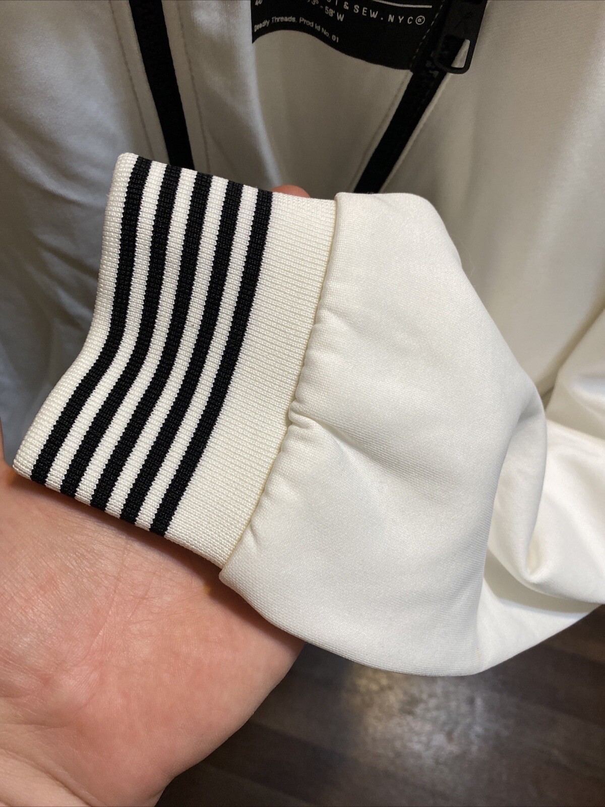 Mark Ecko Track Jacket White Zip Front Pocket Bla… - image 6