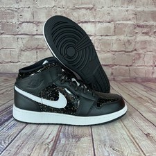 Nike Air Jordan 1 Mid SE Black Glitter GS Size 7y Av5174-001 Speckle for  sale online | eBay