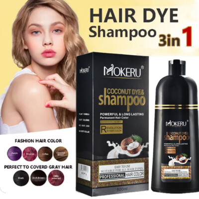 500ml Verdunkelung Schwarzes Braun Shampoo Haar Färben Black Hair Dye Haarfarbe