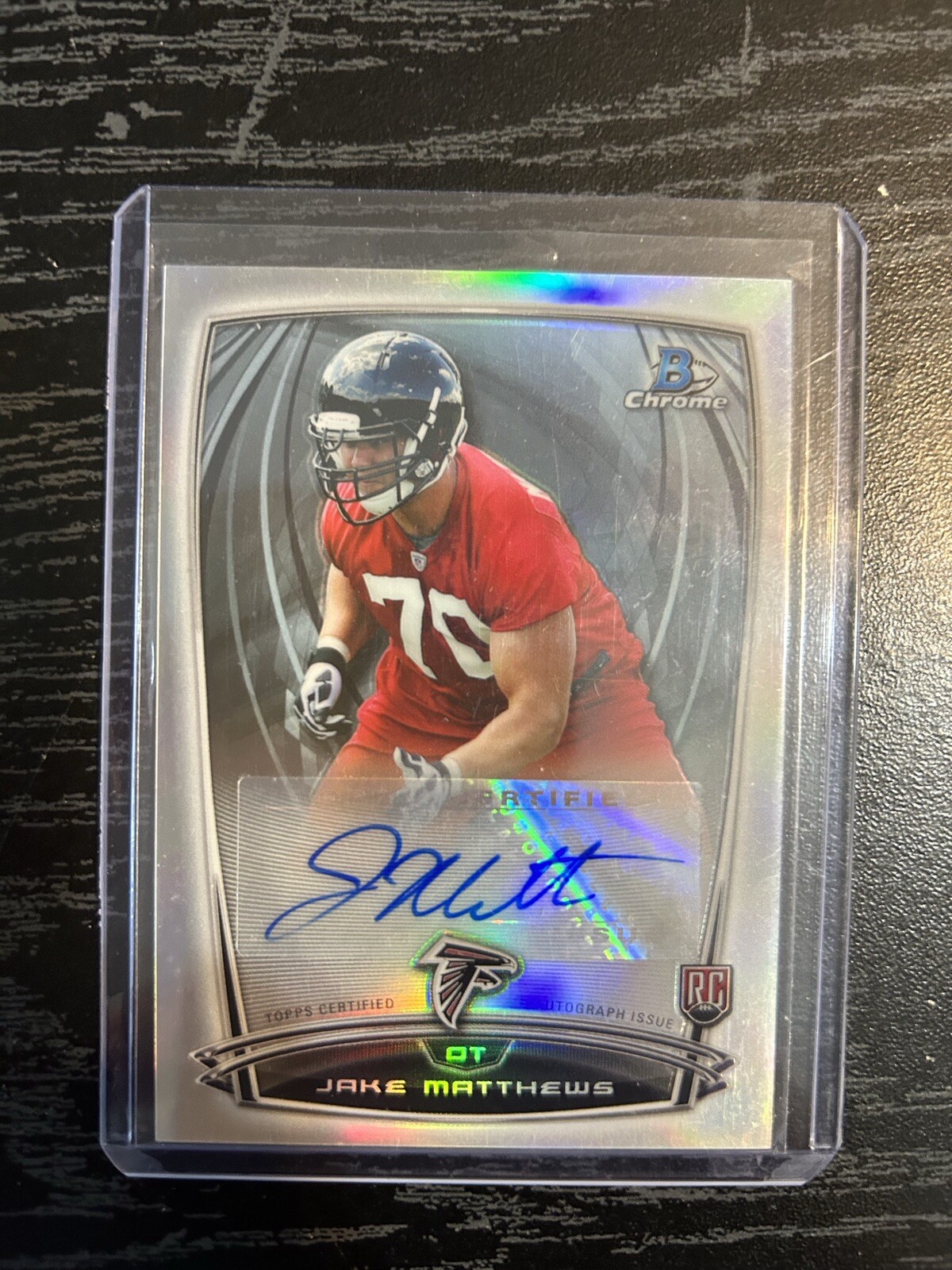 Jake Matthews Bowman Chrome Rookie Chrome Refractor Autographs #JMA Base