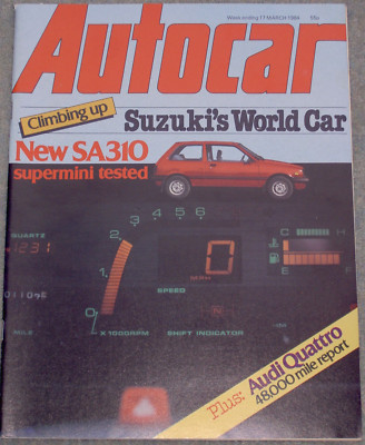 Autocar (17 March 1984) Audi Quattro, Suzuki SA310, Lotus Elite, Lister Jaguars