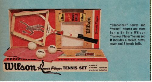 1965 WILSON Famous Player Tennis Racket set Vintage Print Ad - Picture 1 of 1