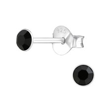 925 Sterling SILVER Petite Studs 3mm Earrings CZ Crystal Stud Small Girls Ladies