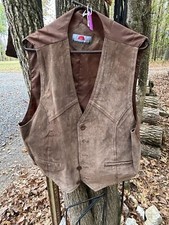Vintage 233 Broadway Leather Vest Brown