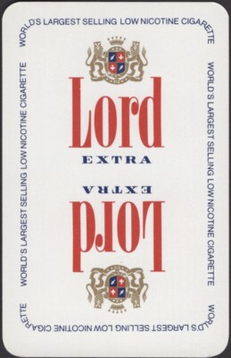 Playing Cards Single Card Old * LORD EXTRA CIGARETTES * Smoking Advertising  Art