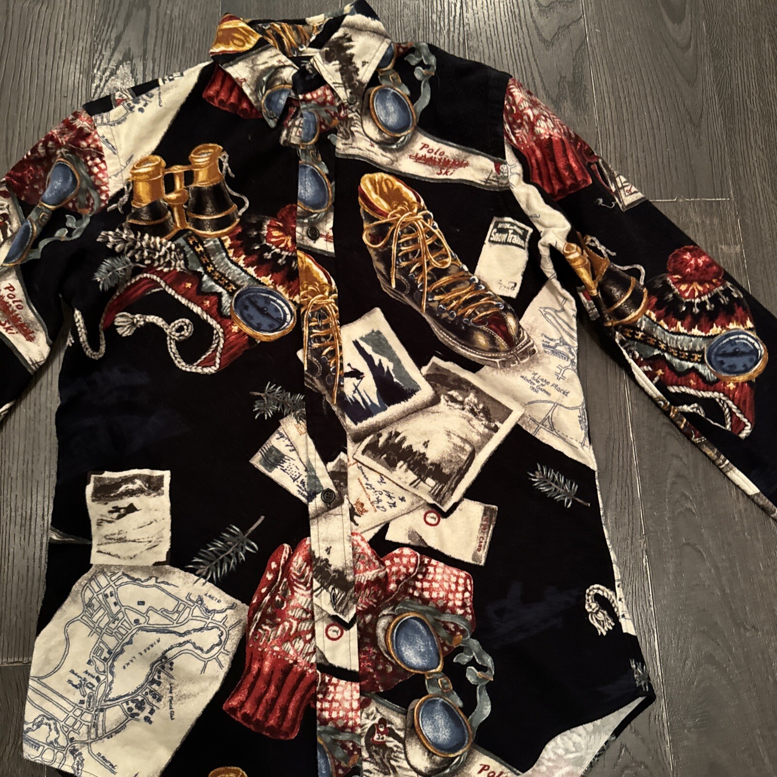 Rare Ralph Lauren Retro Ski Boots Flannel Shirt S image 5