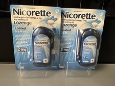 Nicorette Lozenge Stop Smoking Aid Coated Ice Mint 2mg 40 Lozenges Exp. 2/2026
