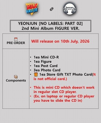 TXT YEONJUN NO LABELS:PART 02 2nd Mini Album FIGURE Ver/Mini CD+3