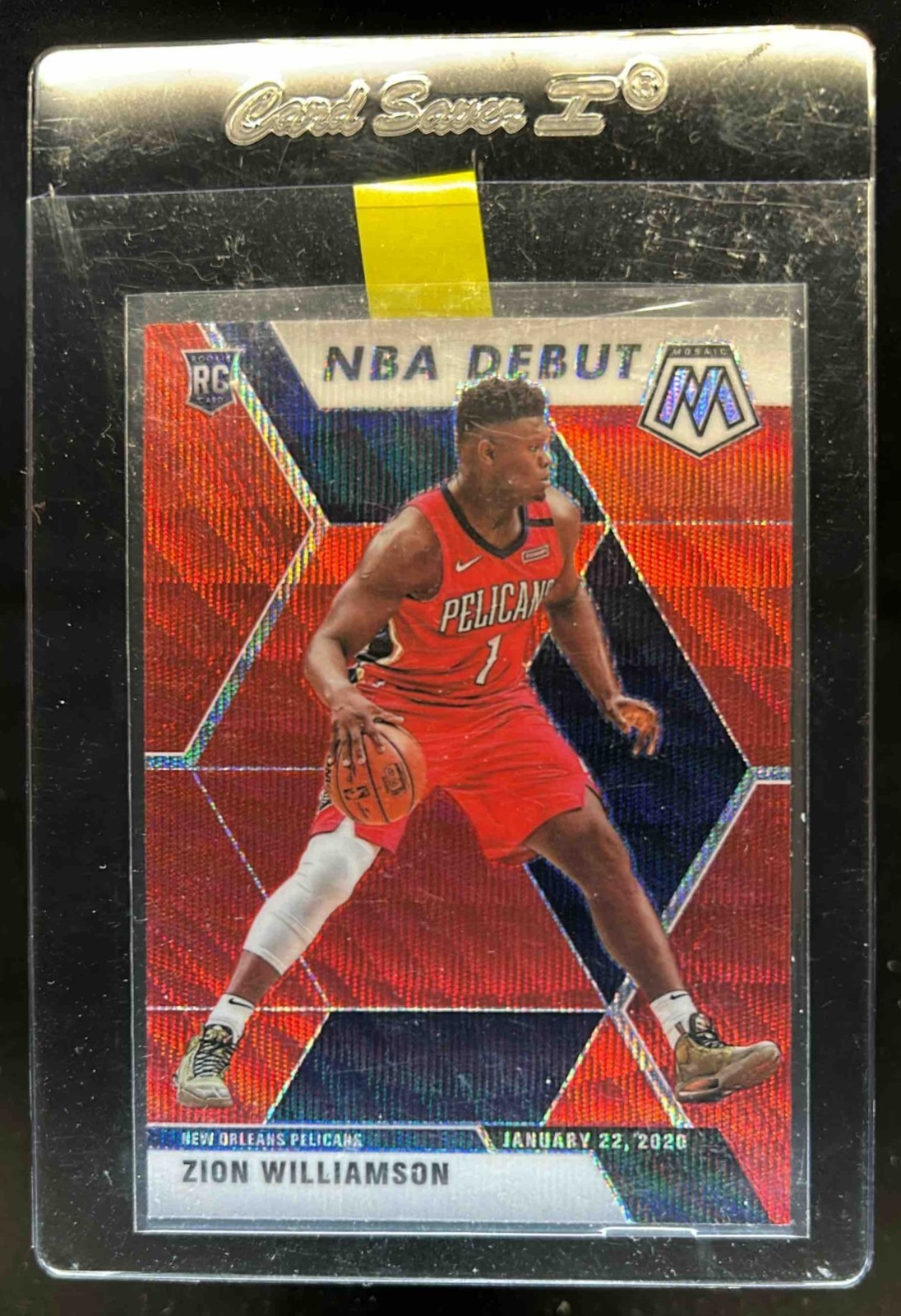 2019-20 Mosaic Zion Williamson RC Red Wave Prizm NBA Debut #269 Pelicans