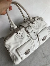 Vintage Marc Jacobs Venetia White Calf Leather Satchel Bag Italy Y2K