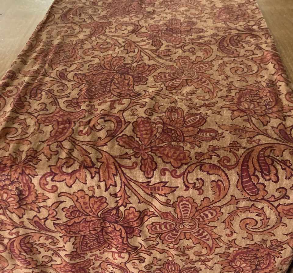 Pottery Barn Red / Orange Paisley Floral Table Runner ~ Fall Autumn Thanksgiving - Image 4 of 4