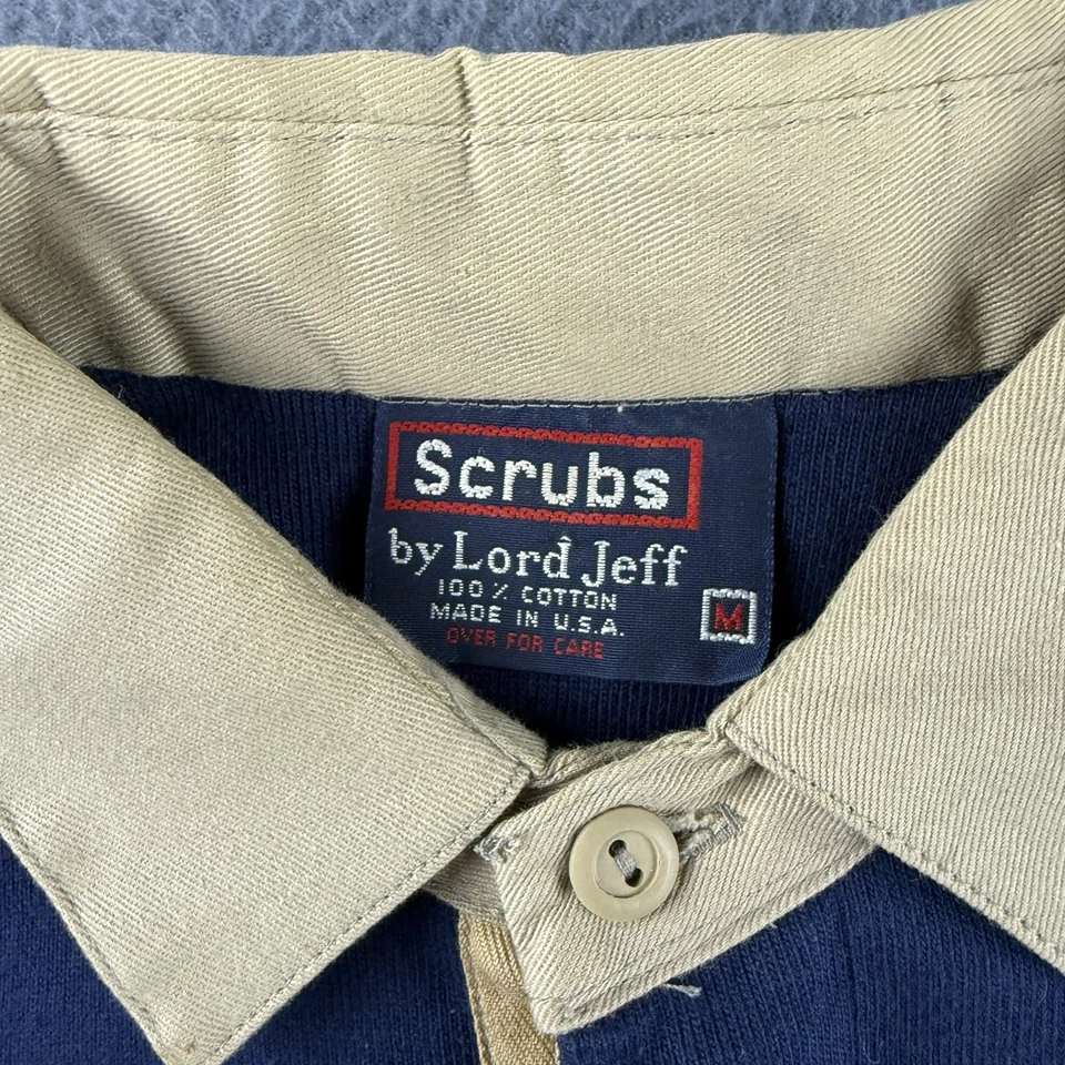 Vintage Rugby Shirt Men’s M Blue Striped Y2K Vintage Lord Jeff Scrubs USA Retro - Image 4 of 4