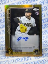 2025 Topps Chrome Gold Autograph Rookie Omar Cruz #AC-OC #5/50 San Diego Padres