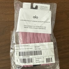 Alo Yoga Unisex Half-Crew Scrunch Socks Wild Rose Small NWT Sold Out