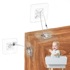 No Drill Metal Furniture Anchors 10 Packs for Baby Proofing, 14" Adhesive A...