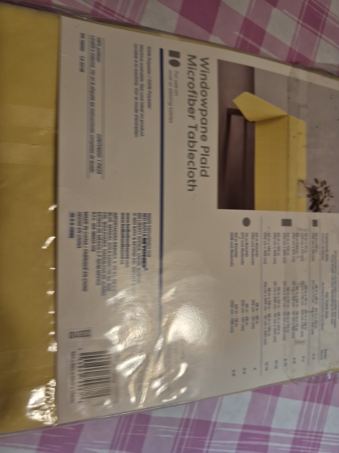 Simply Essential Windowpane Plaid Tablecloth 52x52 Yellow Bed Bath And Beyond 