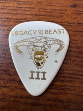 IRON MAIDEN ADRIAN SMITH LEGACY OF THE BEAST III TOUR GOLD ON WHITE GUITAR PICK