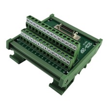 26-Pin SCSI Terminal Block SCSI-26P-CN-F with For DIN Rail Mount Green
