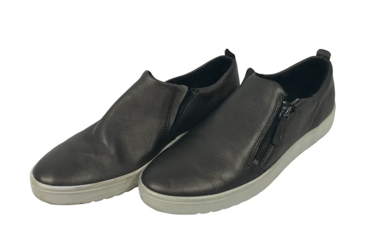 Ecco Fara Womens US Size 11 Leather Metallic Slip On Shoes Side Zip No Insoles
