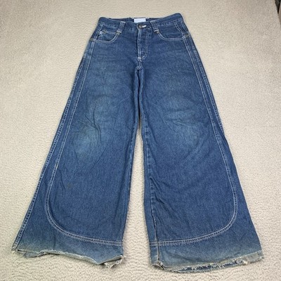Vintage Kikwear Jeans Size 3 28x28 Kik Girl Rave Skate Wide Leg Cotton Button
